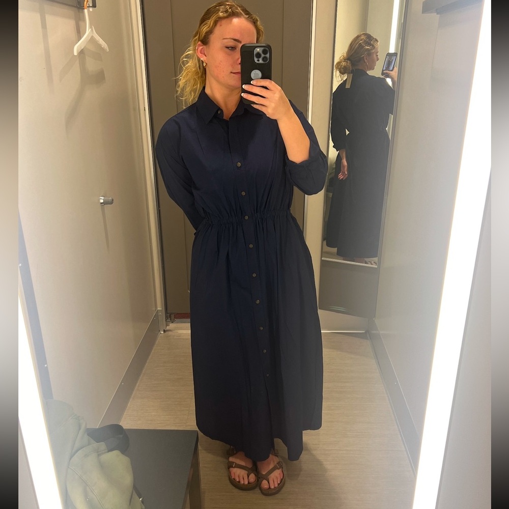 Long sleeve button down maxi dress